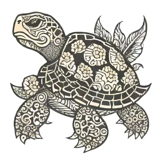 Turtle And Gumamela Tribal
