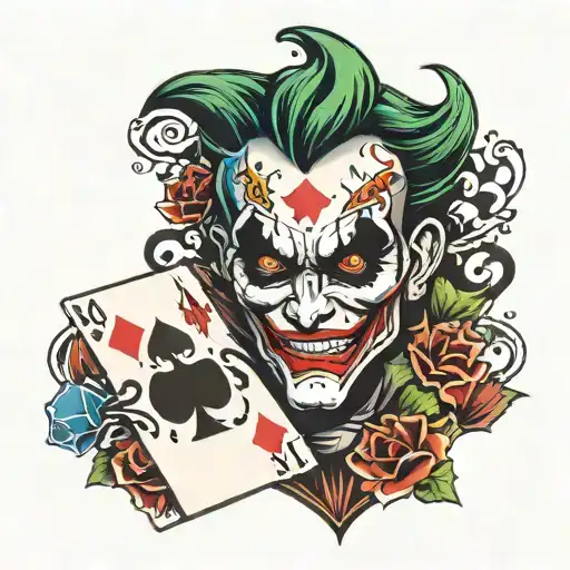Poker Cards And Joker Symbol