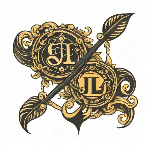 Leo Libra Symbol Intertwined