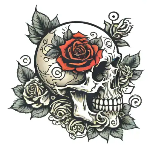 Skull And Roses Wrapped