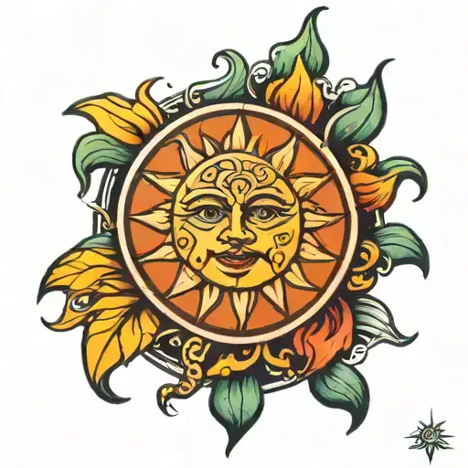 Tattoo Of The Sun On The River