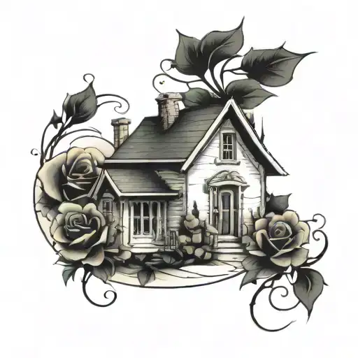 A House Like The Picture Below And Above In White Pristine Rose