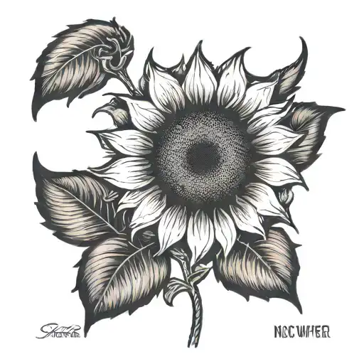 Sunflower With Stem Saying Whenever