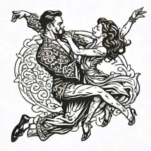 Guy Dipping Girl In Dance