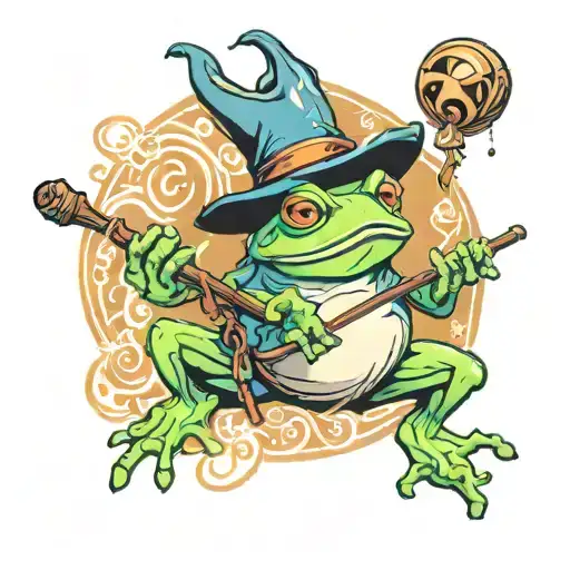 Wizard Frog Holding Staff