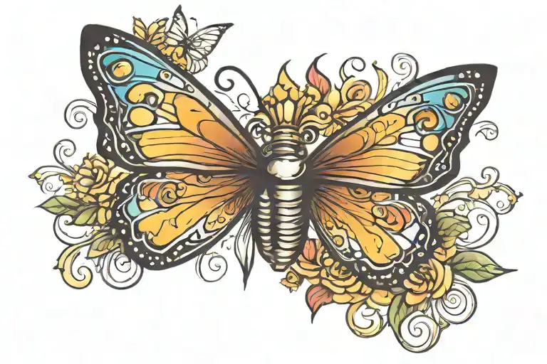 Butterfly With Princess Crown And Sun Shining