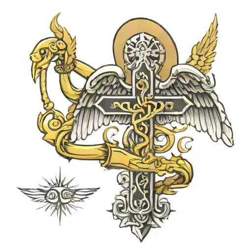 Caduceus With Glock Replacing Right Wing