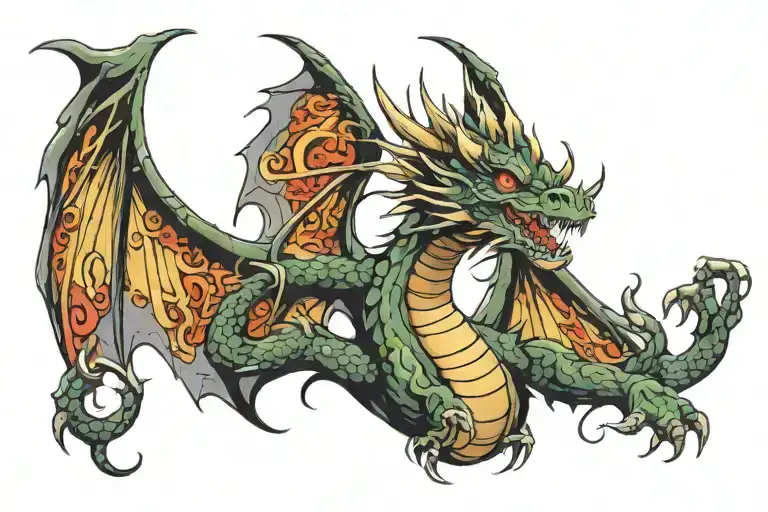 Dragon Wings Spread Wide