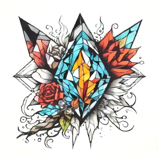 Make Me A Tattoo Of A Broken Crystal Glass Rebuilt With Other Crystals