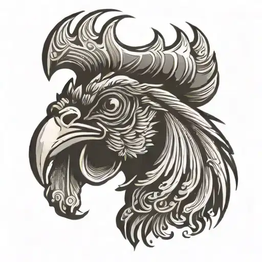 Rooster Neck And Head