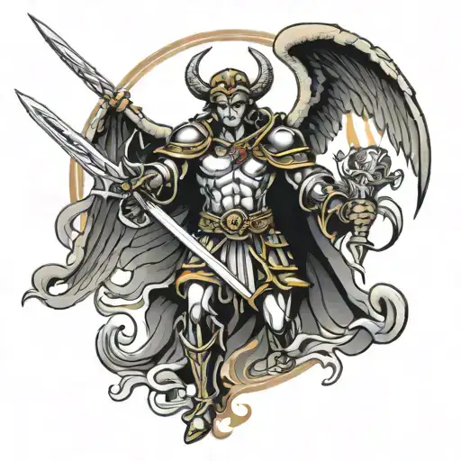 Saint Michael With Sword And Devil