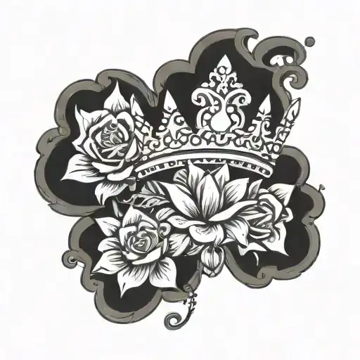 Hand Tattoo Crown With Under It Blessed