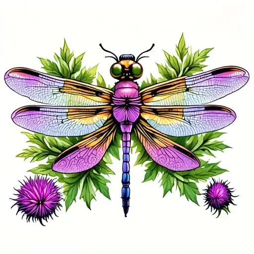 Dragonfly Scottish Thistle