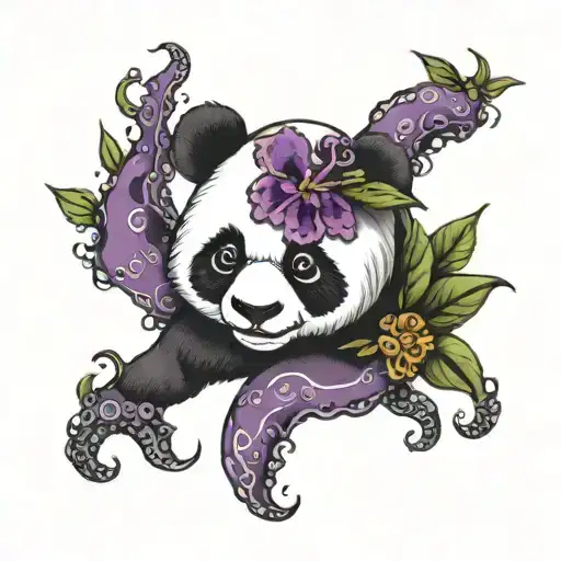 Panda With Purple Octopus