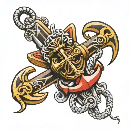 Traditional Tahitian Navy Anchor