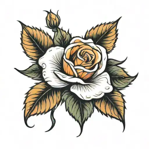 Orange Rose With Stem