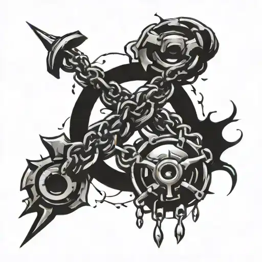 Chains Breaking And Bursting Freedom Powerful Blackwork