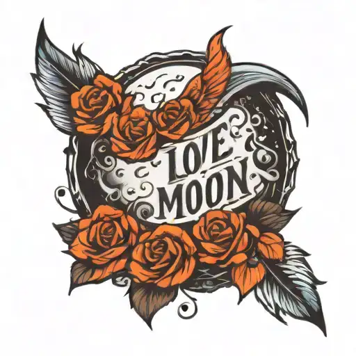 I Love You To The Moon And Back Word 'Love' Written