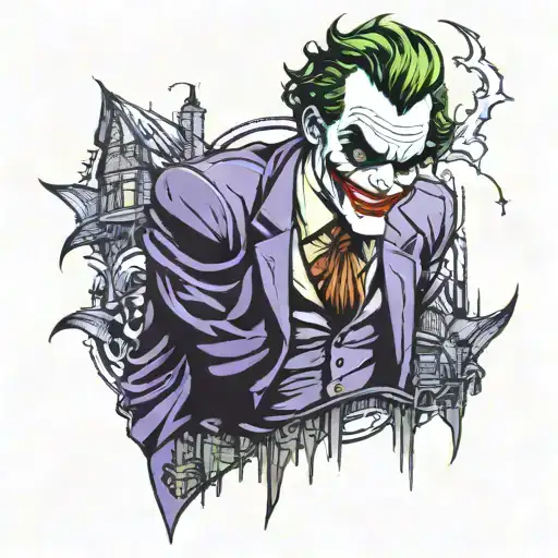 Joker Inside Gotham City Night