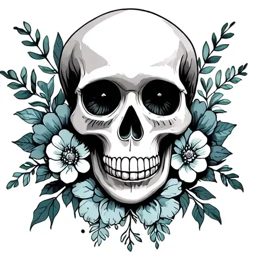 Catrina Skull Surrounded By Flowers