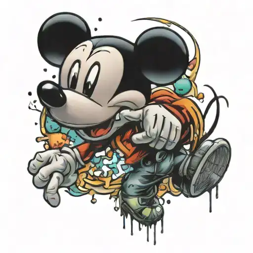 Mickey Mouse Brother Grabbing A Paint Spray