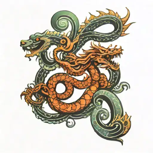 Hindu Aum Symbol Formed By Dragon