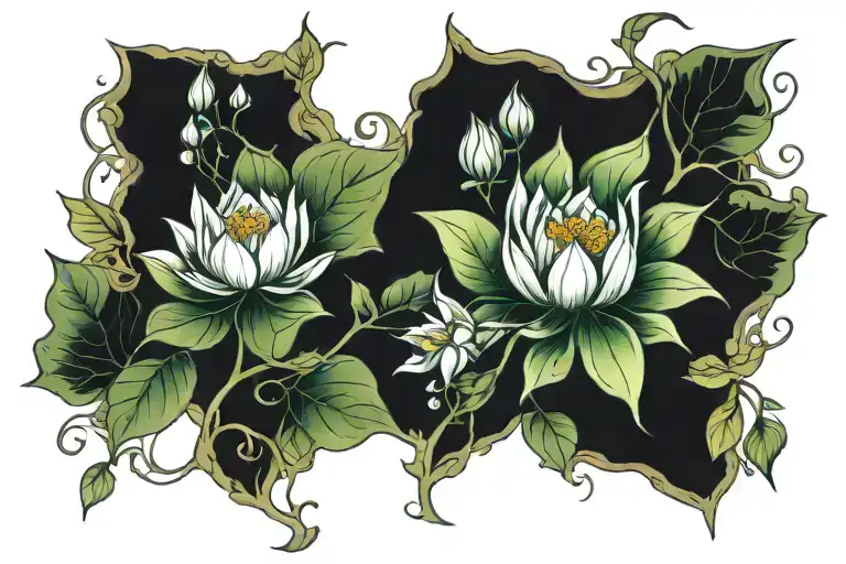 Forest Lotus With Foilage