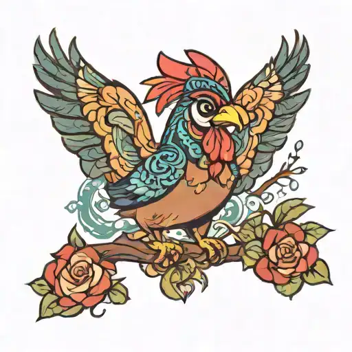 Disney Moana Chicken Hey Hey In Style Of Sailor Jerry
