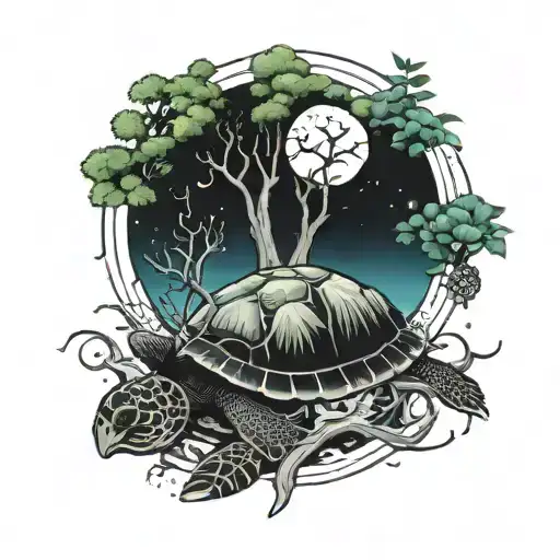 Turtle Black Hole With Tree Of Life