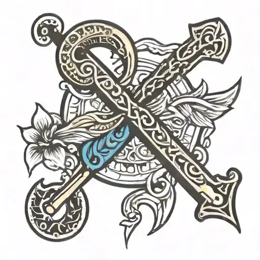 A Fish Hook And A Cross