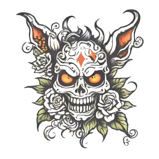 Mental Health Sad Happy Flower Demon