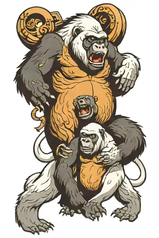 Gorilla And Polar Bear Representing My Grandparents