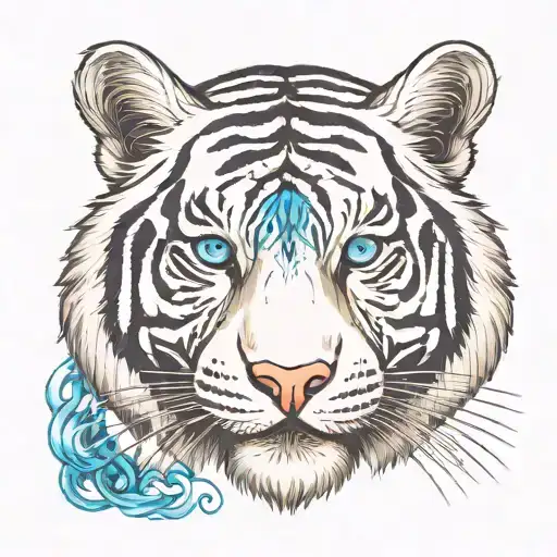 White Tiger With Blue Eyes