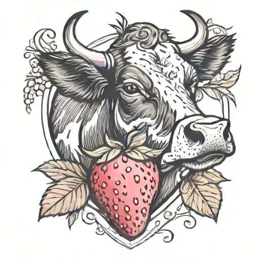 Cow And A Strawberry