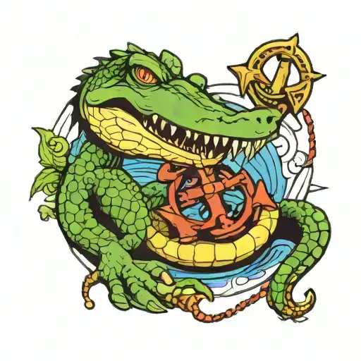Crocodile And Anchor