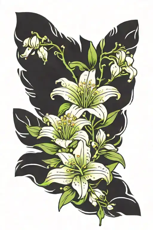 Hand Prints Aster Flower Lily Of The Valley Flower