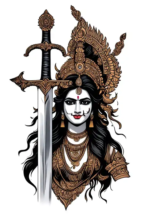 Sword Tattoo Hindu Goddess Kali