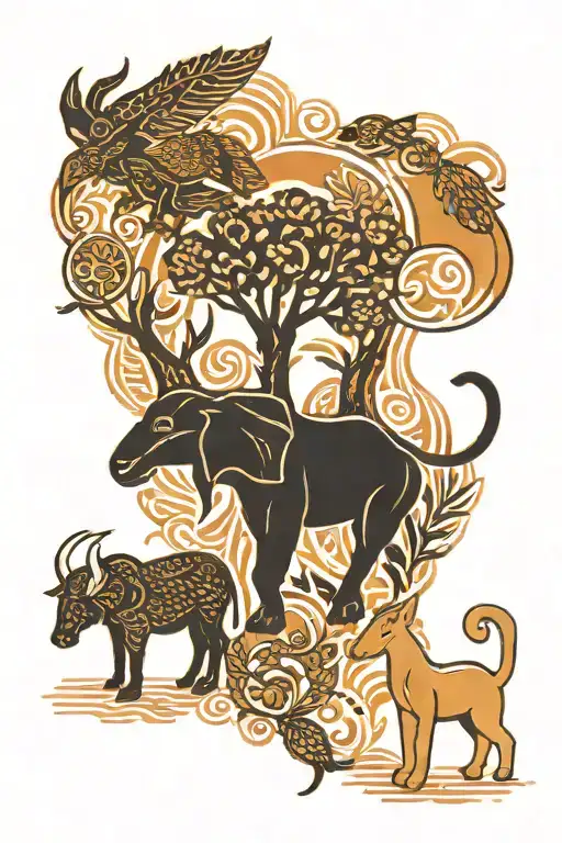 Senegal Inspired Animal Silhouettes