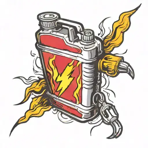 Gas Can With Flash Symbol Merging