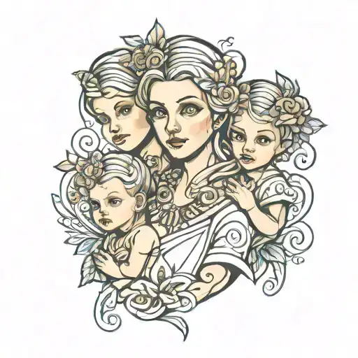 Mother Three Children