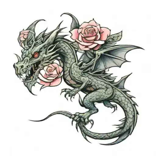 Dragon With Rose