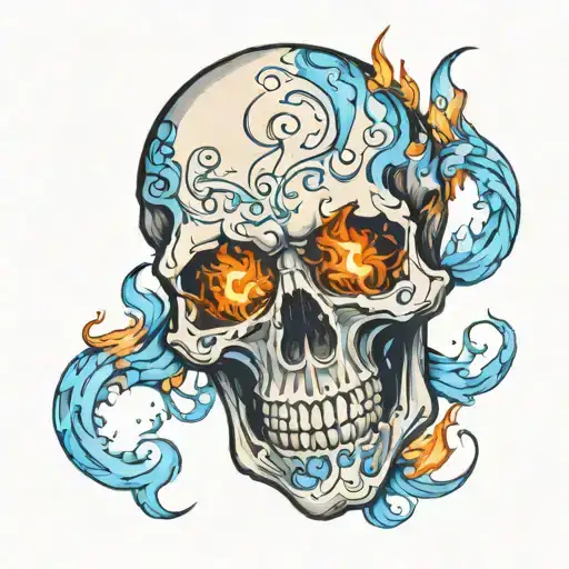 Skull With Blue Fire