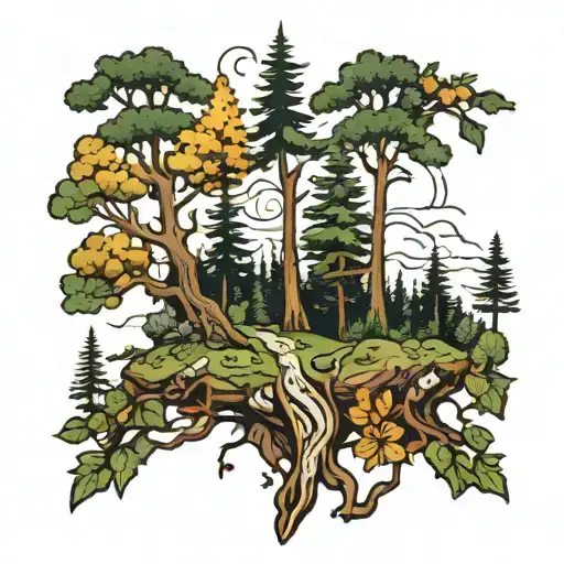 Forest With 2 Trails Splitting