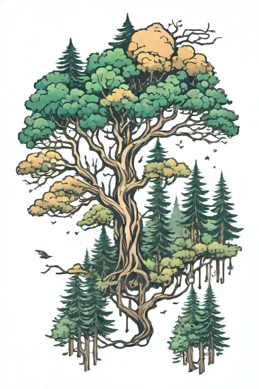 Forest Trees Background Looking