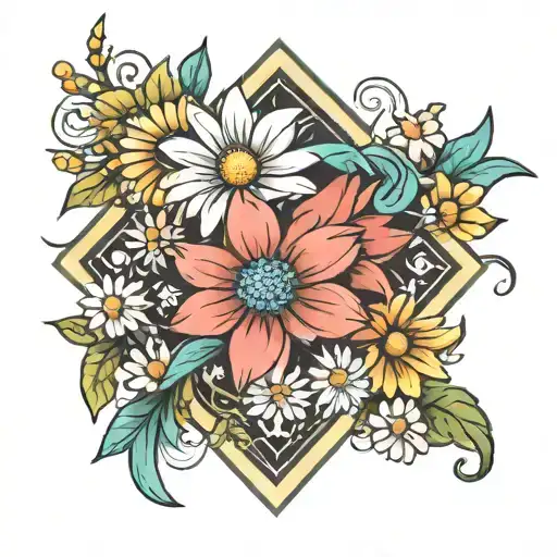 Diamond And Daisy Flower