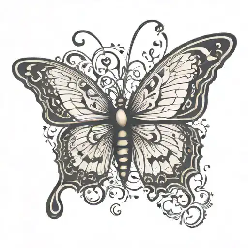 Butterfly With The Word Mersy Written In The Wing