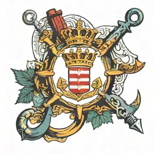 Create A Minimalist Tattoo Including An Outline Of Croatia And An Anchor