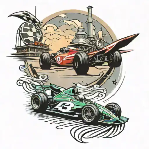 Tattoo Of Walt Disney World Speedway With Indycar