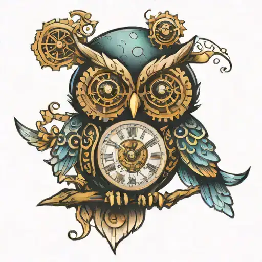 Steampunk Owl With Clock Belly