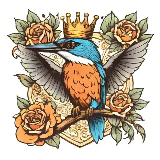 Kingfisher With Crown